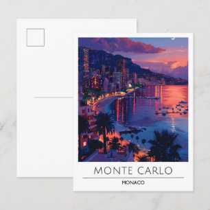 Sunrise in Monte Carlo Monaco Travel  Postcard