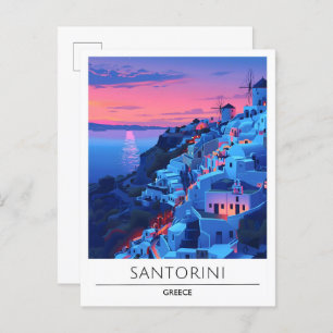 Sunrise in Santorini Greece Travel Postcard
