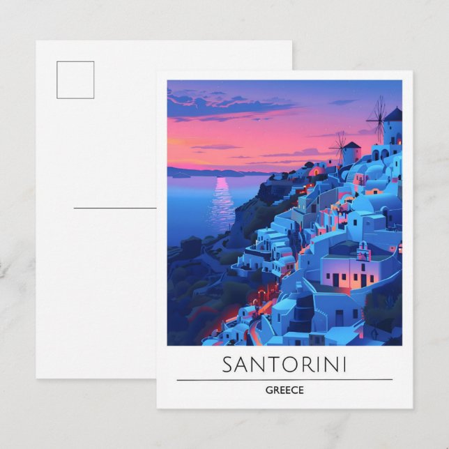 Sunrise in Santorini Greece Travel  Postcard (Front/Back)