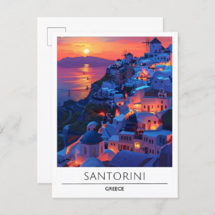 Sunrise in Santorini Greece Travel Postcard
