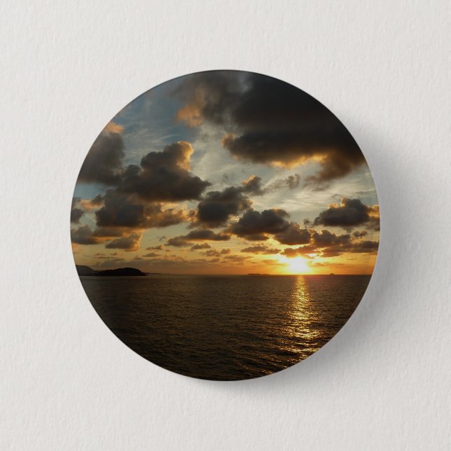 Sunrise in St. Thomas I US Virgin Islands 6 Cm Round Badge (Front)