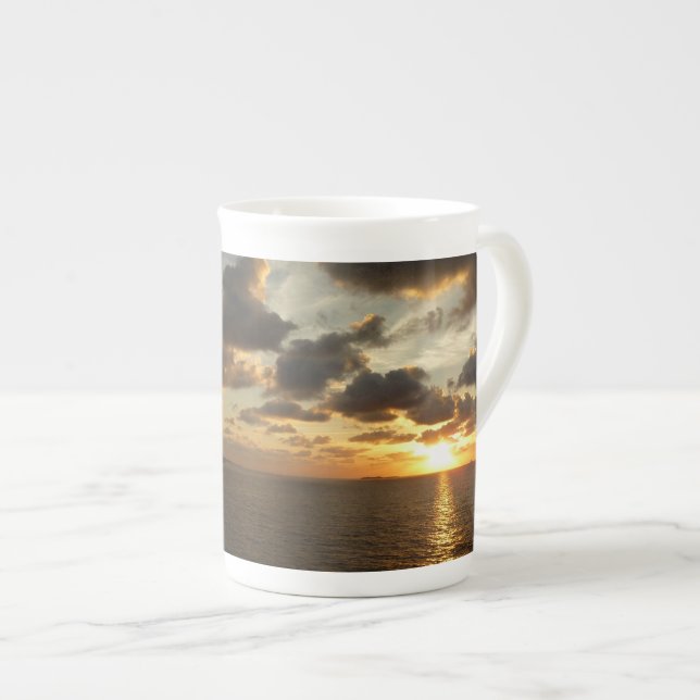 Sunrise in St. Thomas I US Virgin Islands Bone China Mug (Front Right)