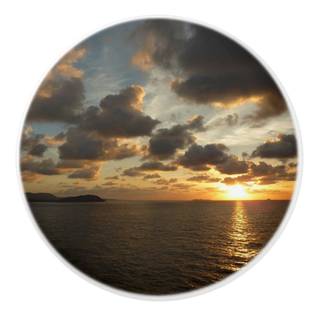 Sunrise in St. Thomas I US Virgin Islands Ceramic Knob (Front)