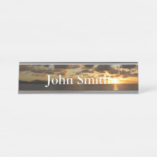 Sunrise in St. Thomas I US Virgin Islands Desk Name Plate