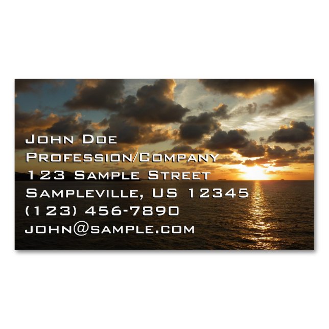 Sunrise in St. Thomas I US Virgin Islands Magnetic Business Card (Front)