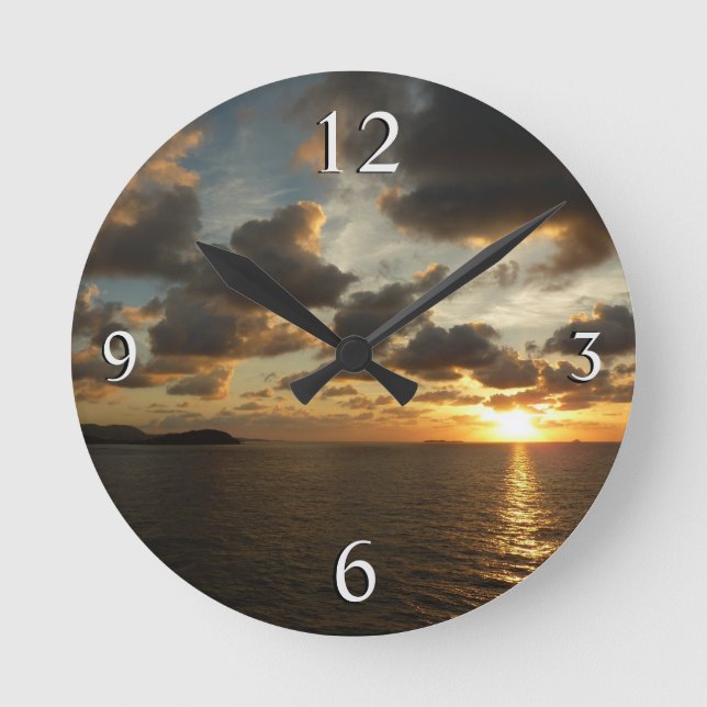 Sunrise in St. Thomas I US Virgin Islands Round Clock (Front)