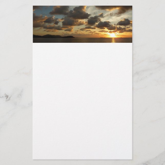 Sunrise in St. Thomas I US Virgin Islands Stationery (Front)