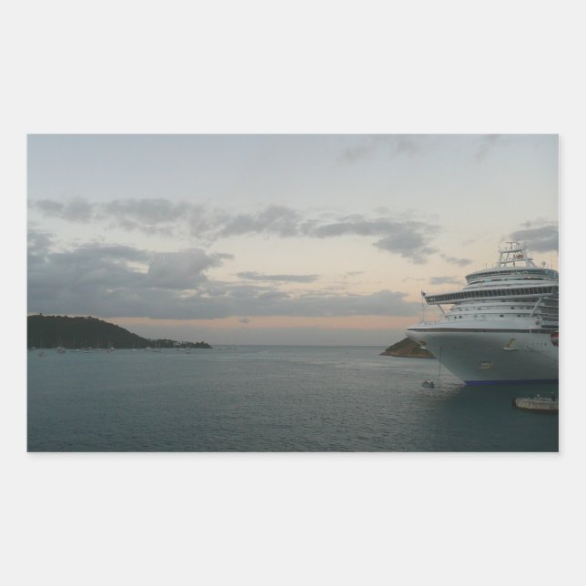 Sunrise in St. Thomas II Cruise Seascape Rectangular Sticker (Front)
