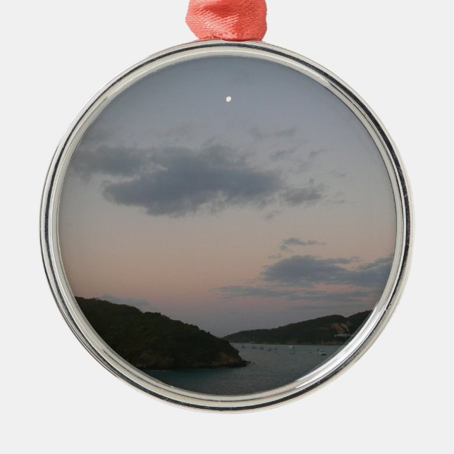 Sunrise in St. Thomas III US Virgin Islands Metal Tree Decoration (Front)