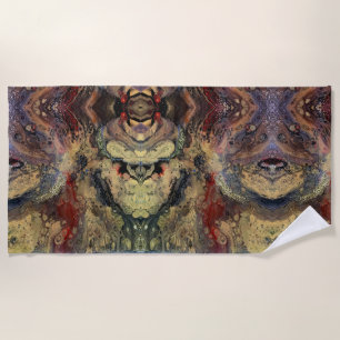 Sunrise in the desert painting in sandy tones beach towel
