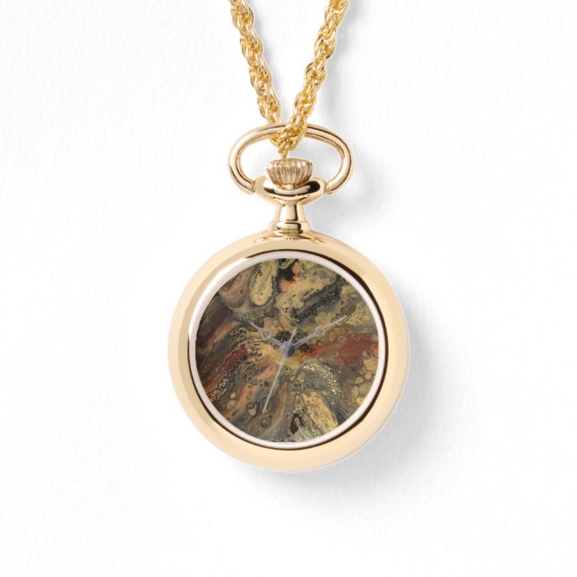 Sunrise in the desert painting in sandy tones  watch (Front)