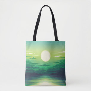 Sunrise in the sea illustration apparel,art,beauti tote bag
