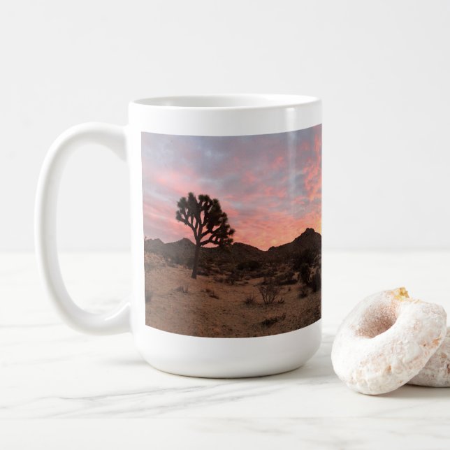 Sunrise Joshua Tree National Park Photo Coffee Mug (With Donut)