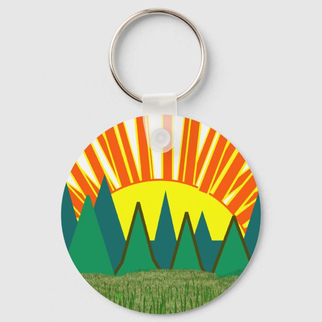 Sunrise Keychain with Blue Sky - C... - Customised (Front)