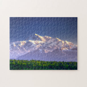 Sunrise Kisses Mt. McKinley Alaska Range Jigsaw Puzzle