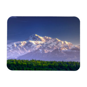 Sunrise Kisses Mt. McKinley   Alaska Range Magnet