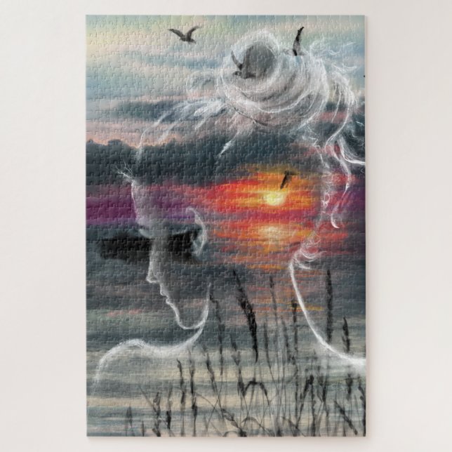 Sunrise Lady - Nature - Original Art Painting Jigsaw Puzzle (Vertical)
