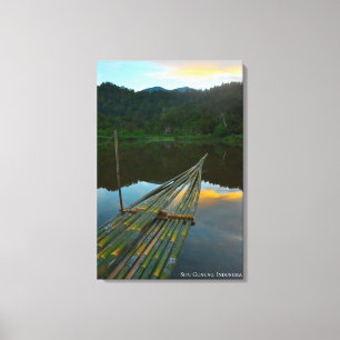Sunrise Lake Dawn Forest Reflection Indonesia Canvas Print