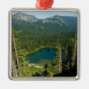Sunrise Lake from Above at Mount Rainier Park Metal Ornament