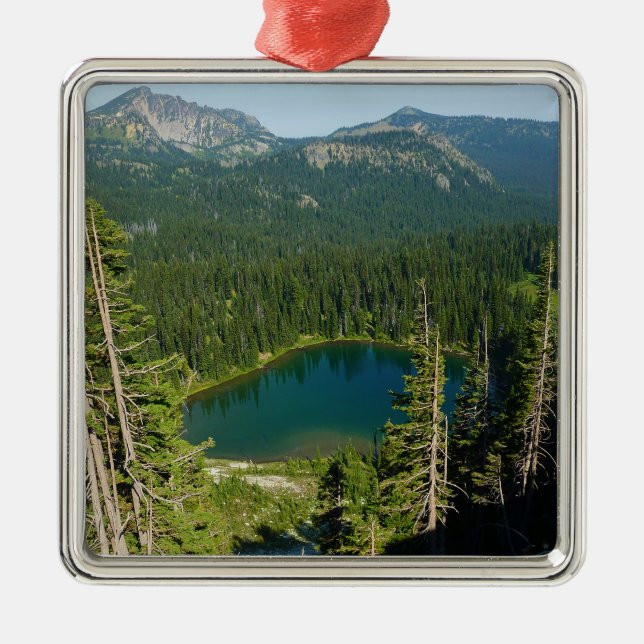 Sunrise Lake from Above at Mount Rainier Park Metal Ornament (Front)