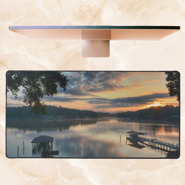 Sunrise Lake View Scenic Waterfront Photographic Desk Mat (Creator Uploaded)
