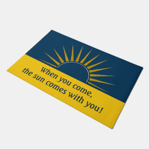 SUNRISE logo gold silver I + your Backgr. & ideas Doormat
