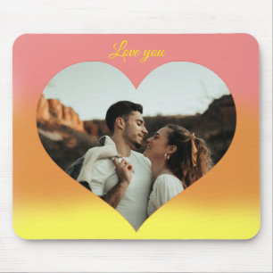 Sunrise Love you Romantic Photo Heart Mouse Pad