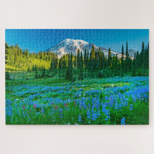 Sunrise Lupine and Mount Rainer Jigsaw Puzzle (Horizontal)