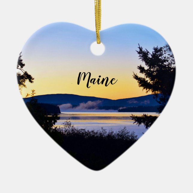 Sunrise Maine Heart Ornament (Front)
