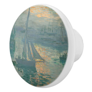Sunrise (Marine) by Claude Monet Ceramic Knob