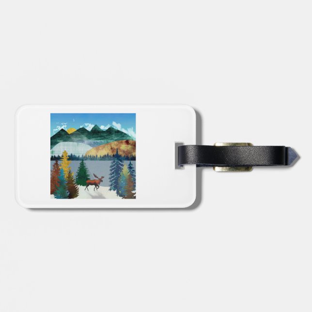 Sunrise Moose Luggage Tag (Back Horizontal)