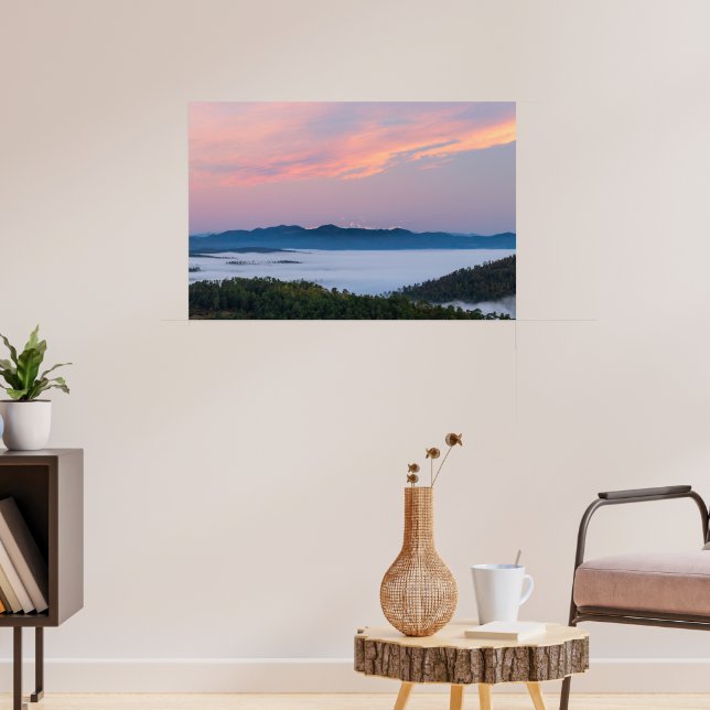 Sunrise morning fog in valley Triglav, Slovenia Poster (Living Room 3)