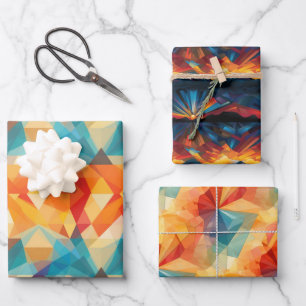 Sunrise Mosaic Geometric: New Beginnings Design Wrapping Paper Sheet