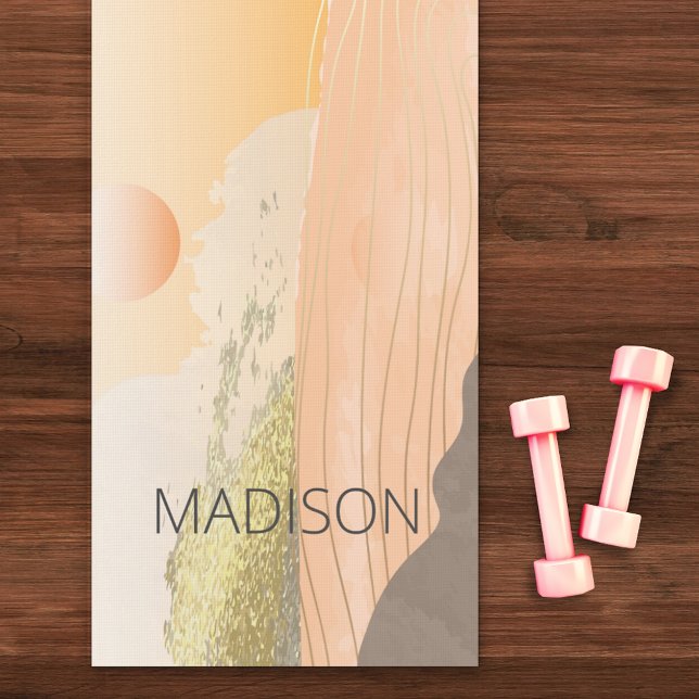 Sunrise Mountain Landscape Minimal Personalised Yoga Mat (Creator Uploaded)