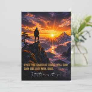 Sunrise Mountain Motivational Art Thank You Card