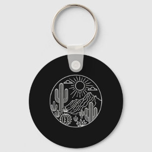 Sunrise Mountain Nature Cute Hiking Outdoors Deser Key Ring