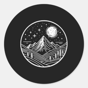 Sunrise Mountain Nature Hiking Camping Outdoors Mo Classic Round Sticker