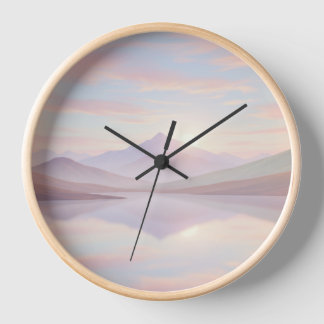 Sunrise Mountain Wall Clock – Peaceful Nature Desi