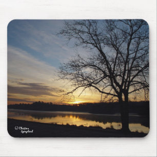 Sunrise Oak Tree Lake Mousepad