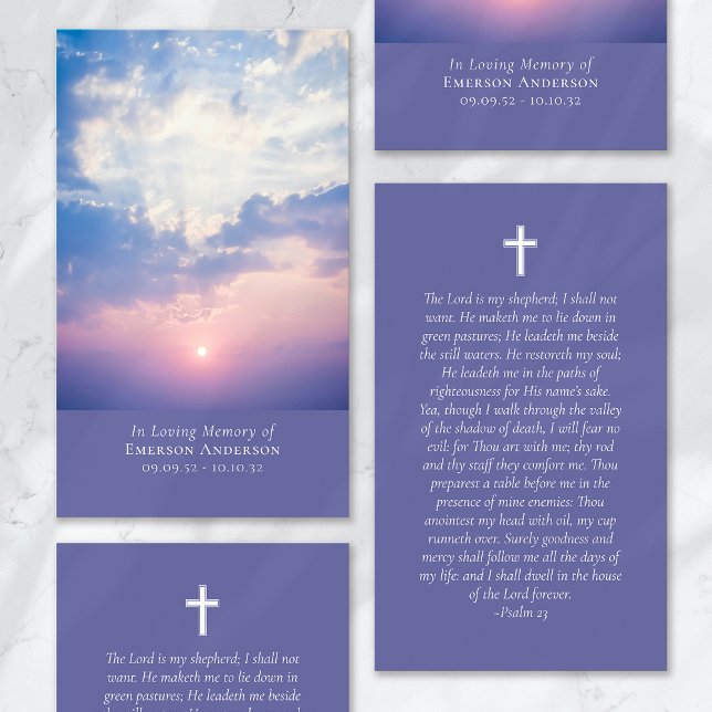 Sunrise Ocean Cross Memorial Prayer Card (Creator Uploaded)