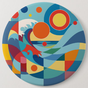 Sunrise Ocean Wave 6 Cm Round Badge