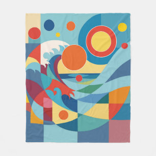 Sunrise Ocean Wave Fleece Blanket