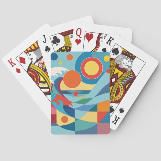 Sunrise Ocean Wave Playing Cards (Back)