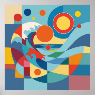 Sunrise Ocean Wave Poster