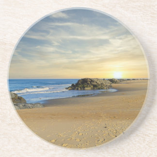 Sunrise on a Sandy Shoreline Coaster