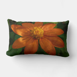 Sunrise on Mexican Sunflower Orange Floral Lumbar Cushion