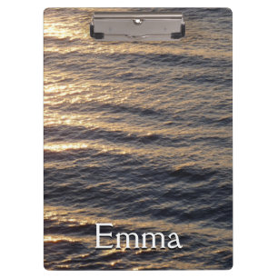 Sunrise on Ocean Waters Calming Photography Clipboard