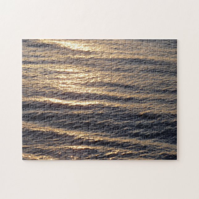 Sunrise on Ocean Waters Calming Photography Jigsaw Puzzle (Horizontal)