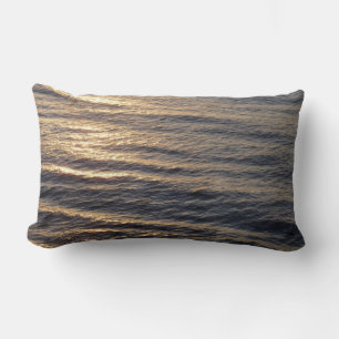 Sunrise on Ocean Waters Calming Photography Lumbar Cushion