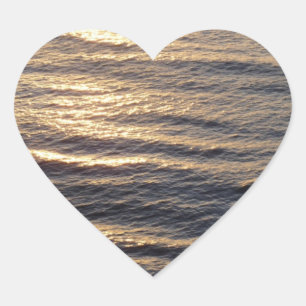 Sunrise on Ocean Waters Heart Sticker
